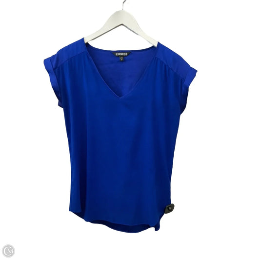 Blouse Short Sleeve By Express In Blue, Size: S