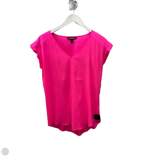 Blouse Short Sleeve By Express In Pink, Size: S