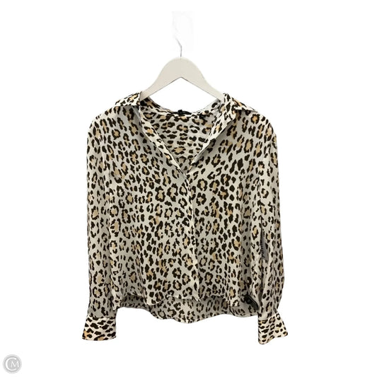 Blouse Long Sleeve By Theory In Animal Print, Size: Xs