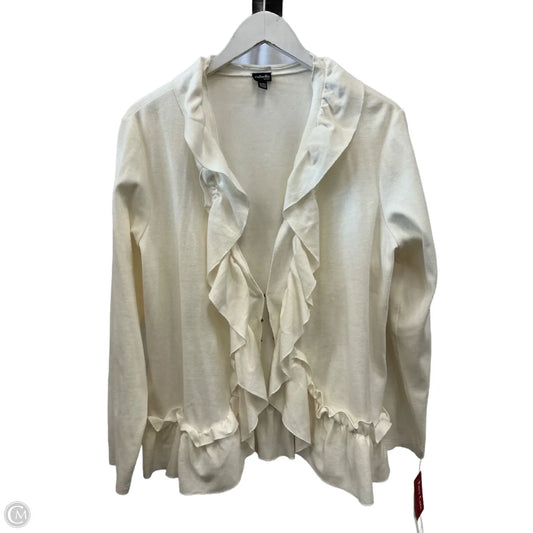 Cardigan By Rafaella In Cream, Size: 1x