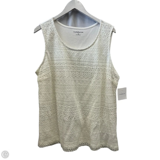 Top Sleeveless By Croft And Barrow In Ivory, Size: 1x