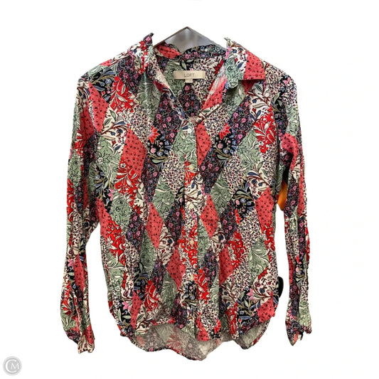 Top Long Sleeve By Loft In Multi-colored, Size: S