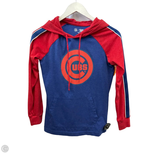 Athletic Top Long Sleeve Hoodie By Clothes Mentor In Blue & Red, Size: Xs