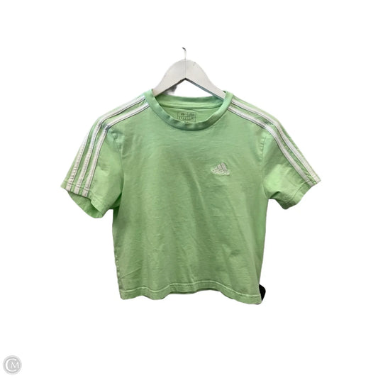 Athletic Top Short Sleeve By Adidas In Green, Size: Xs