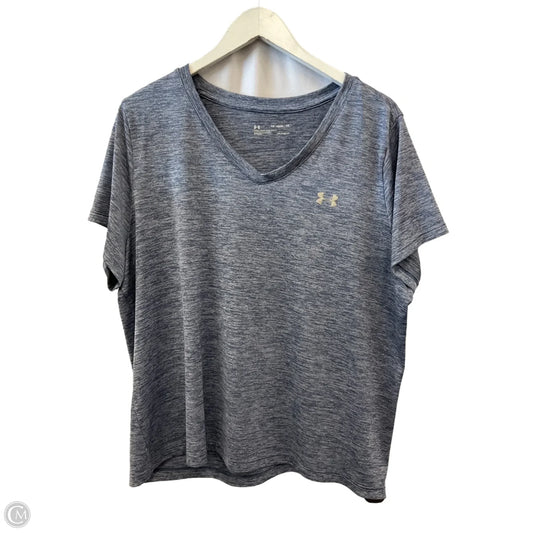 Athletic Top Short Sleeve By Under Armour In Purple, Size: 1x