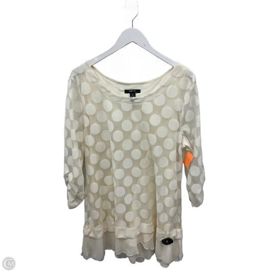 Tunic 3/4 Sleeve By Style And Company In Cream, Size: Xl