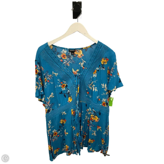 Top Short Sleeve By Torrid In Blue, Size: 2x