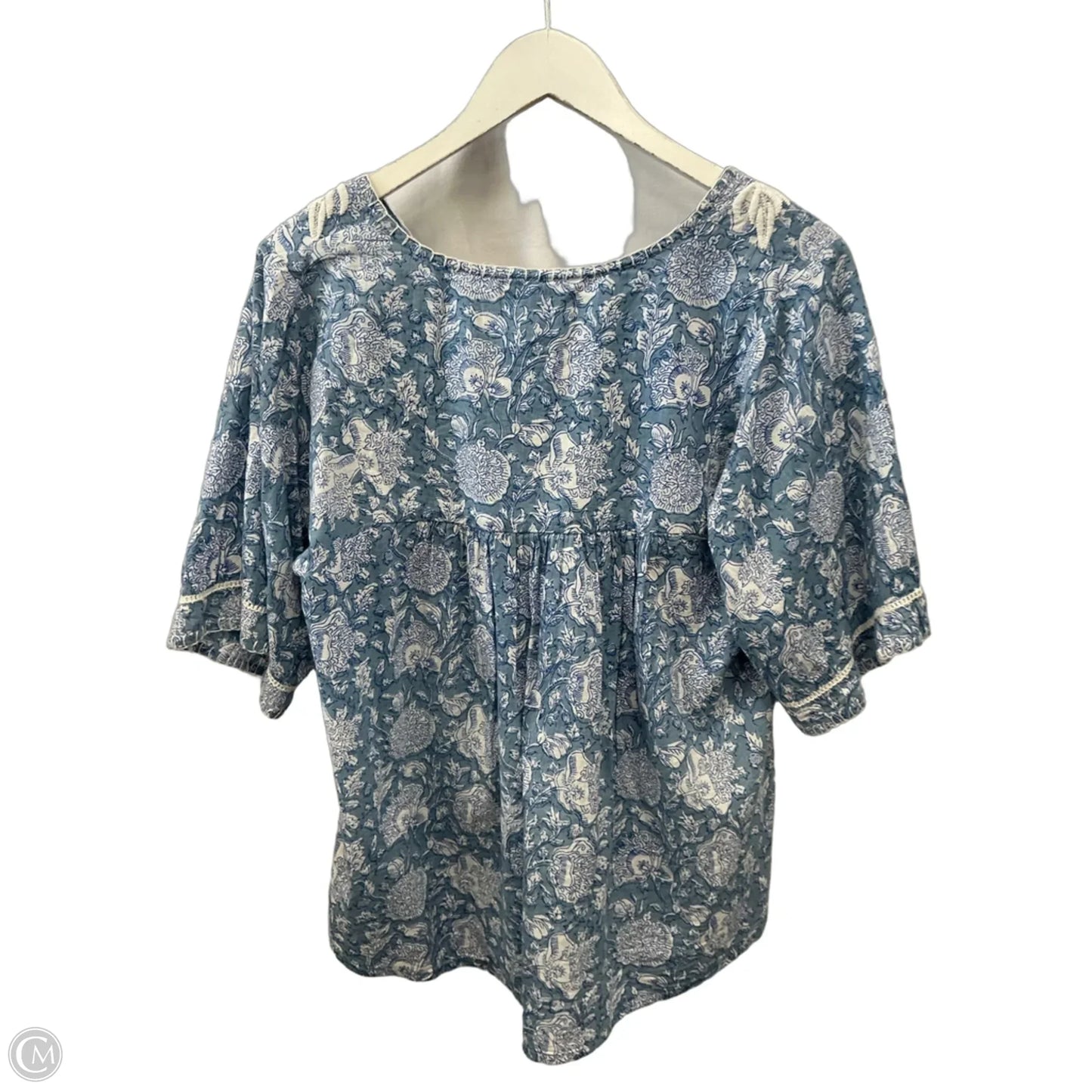 Top Short Sleeve By Rachel Zoe In Blue & White, Size: M