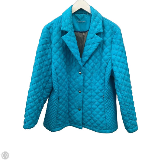 Jacket Puffer & Quilted By Calvin Klein In Aqua, Size: Xl