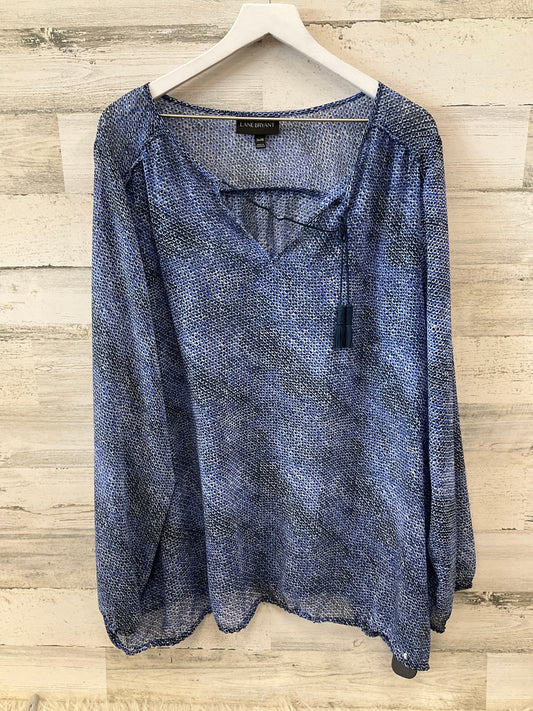 Top Long Sleeve By Lane Bryant In Black & Blue, Size: 4x