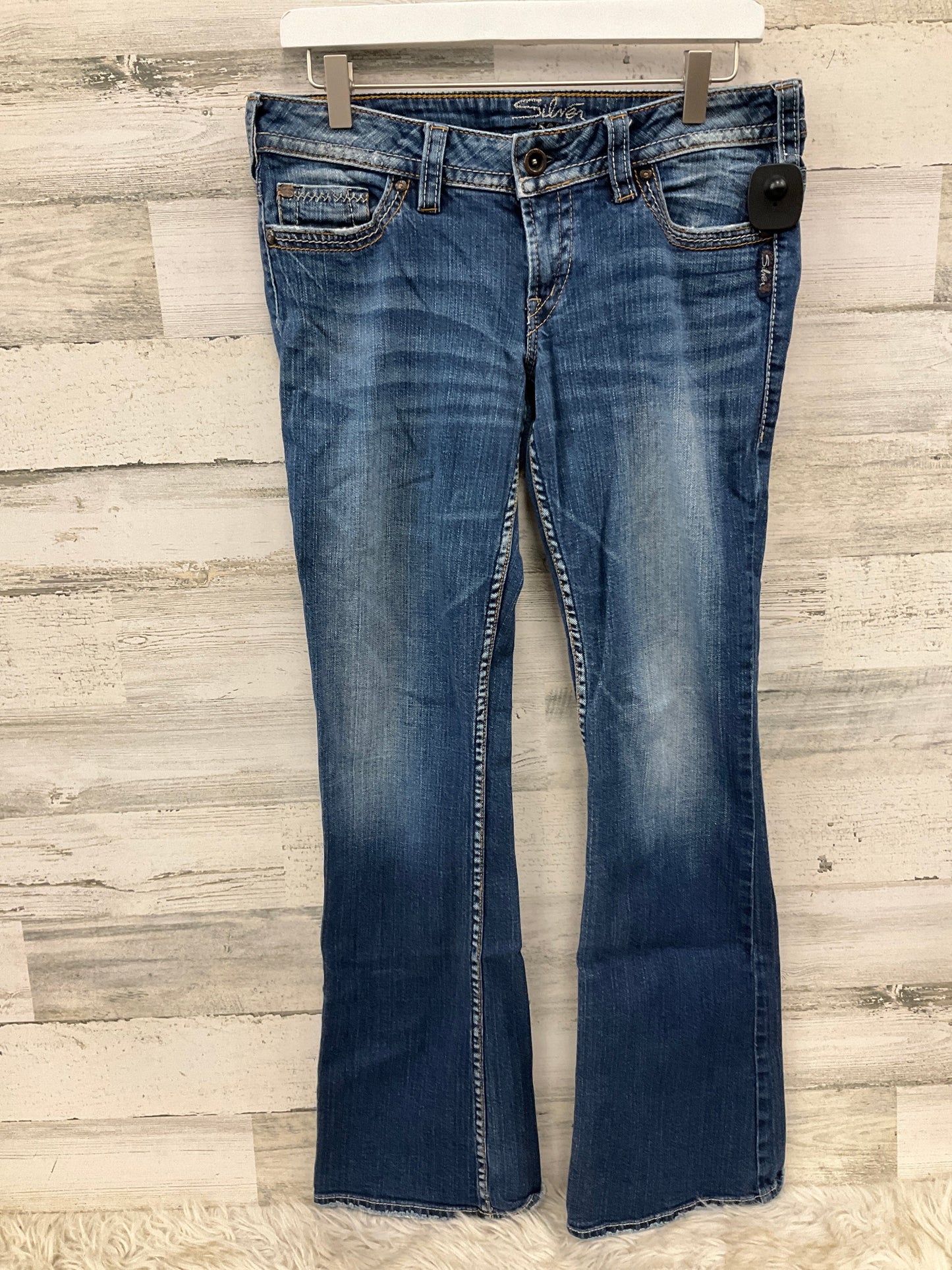 Jeans Flared By Silver In Blue Denim, Size: 10