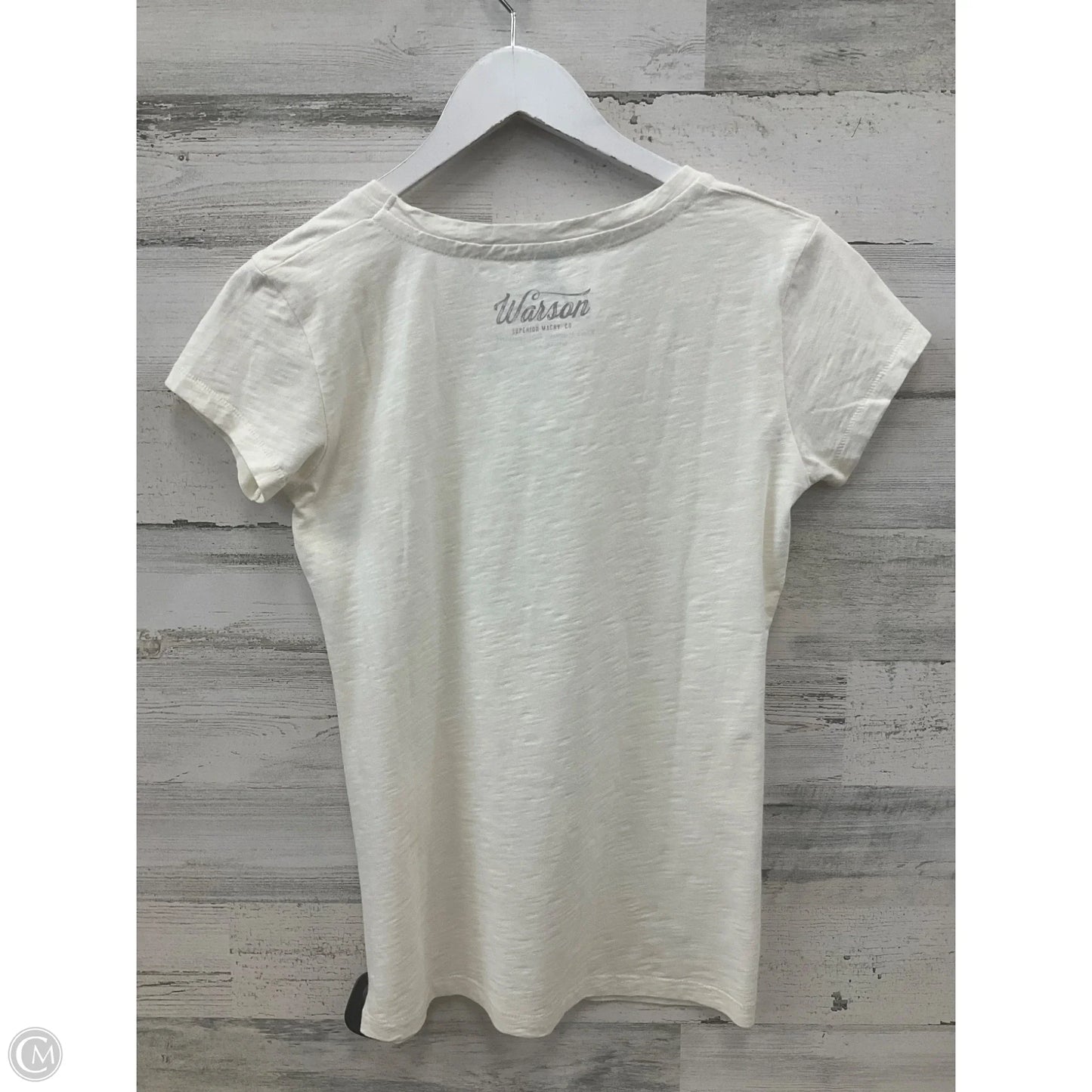 Top Short Sleeve By Clothes Mentor In Cream, Size: M