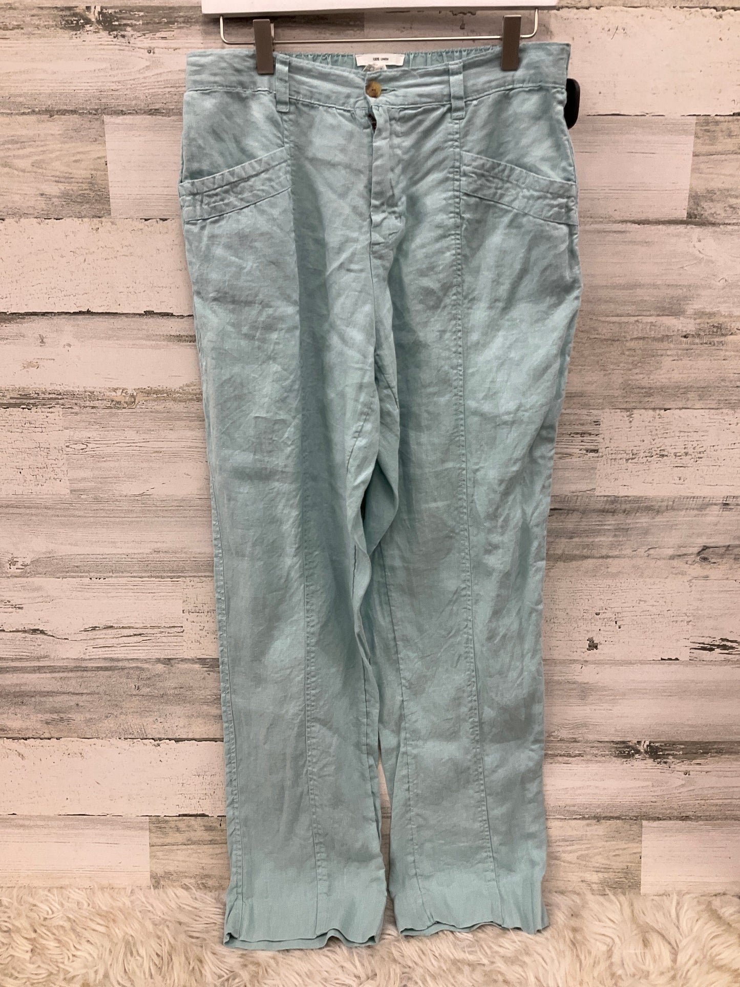 Pants Linen By Nicole By Nicole Miller In Aqua, Size: 12