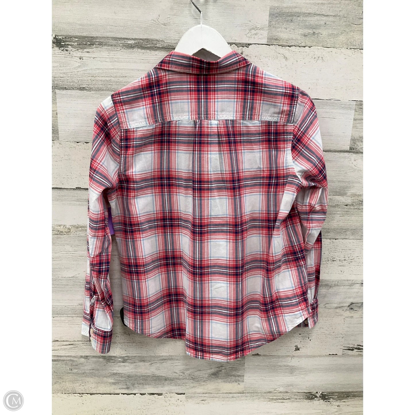 Top Long Sleeve By St Johns Bay In Blue & Red & White, Size: M