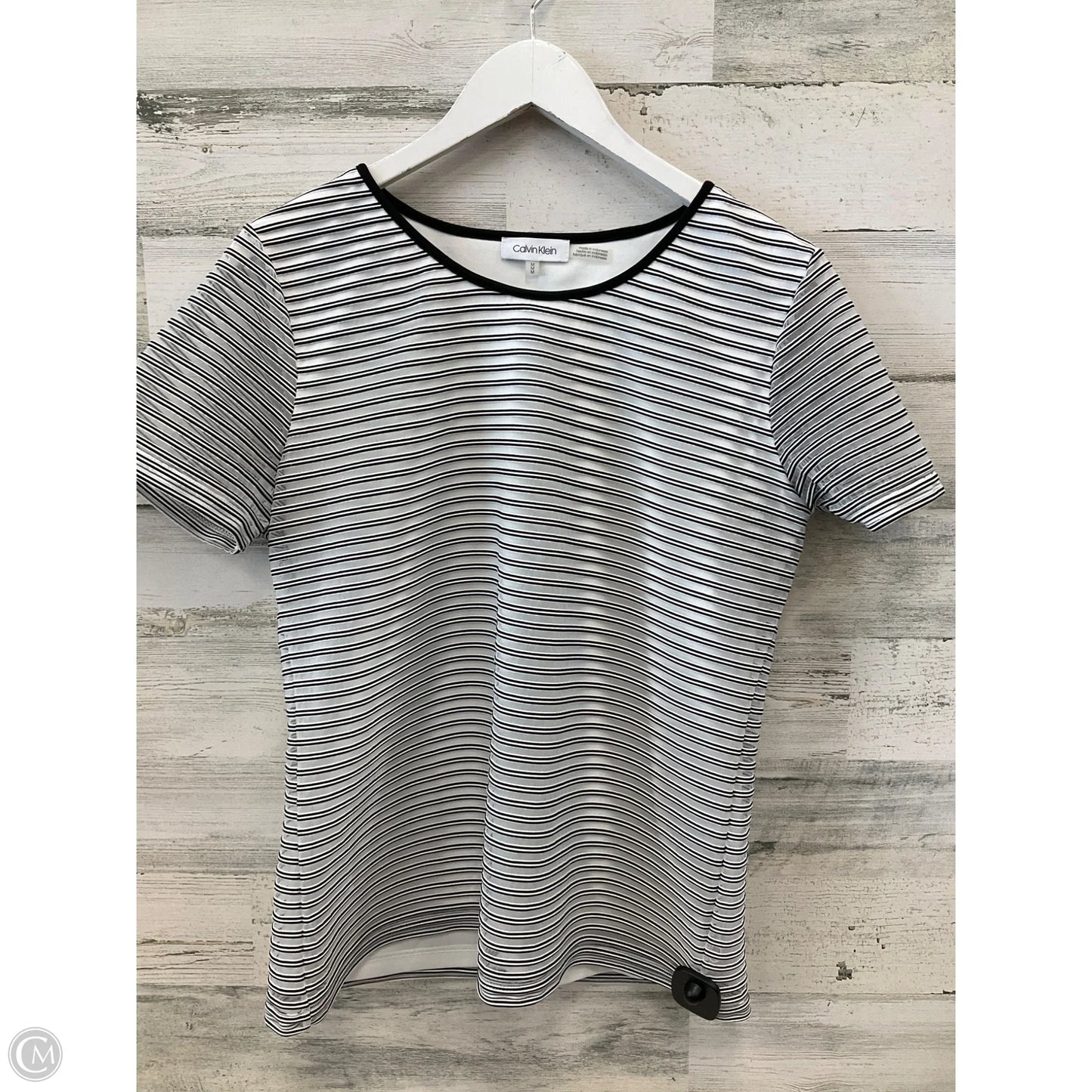 Top Short Sleeve By Calvin Klein In White, Size: M