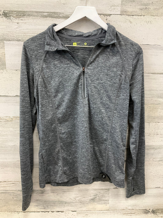 Athletic Top Long Sleeve Collar By Xersion In Grey, Size: M