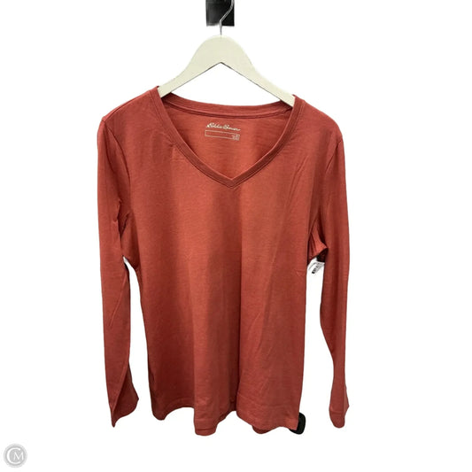 Top Long Sleeve Basic By Eddie Bauer In Orange, Size: Xl