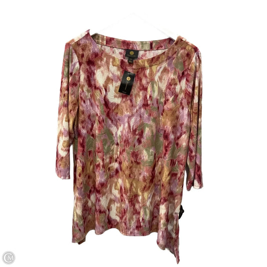 Top 3/4 Sleeve By Jm Collections In Multi-colored, Size: Xl