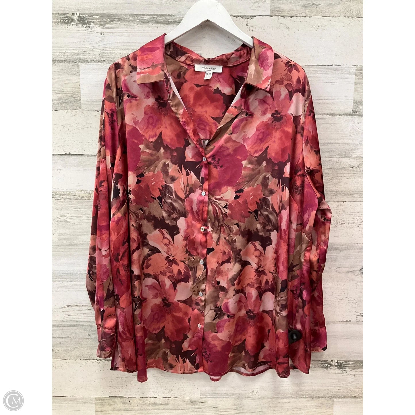Top Long Sleeve By Clothes Mentor In Floral Print, Size: 3x