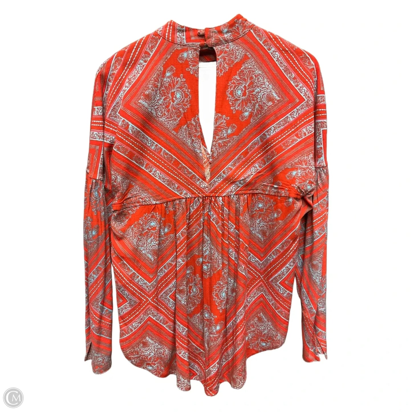 Top Long Sleeve By Free People In Blue & Red, Size: Xs