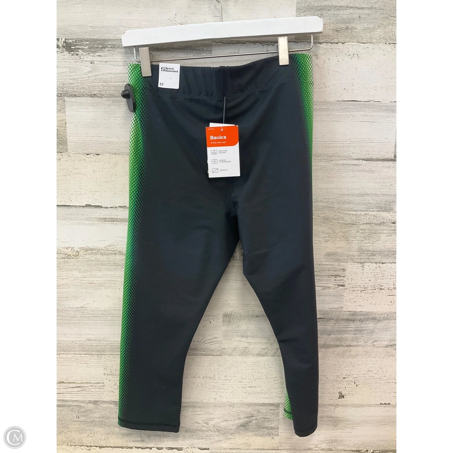 Athletic Leggings Capris By Clothes Mentor In Black & Green, Size: M