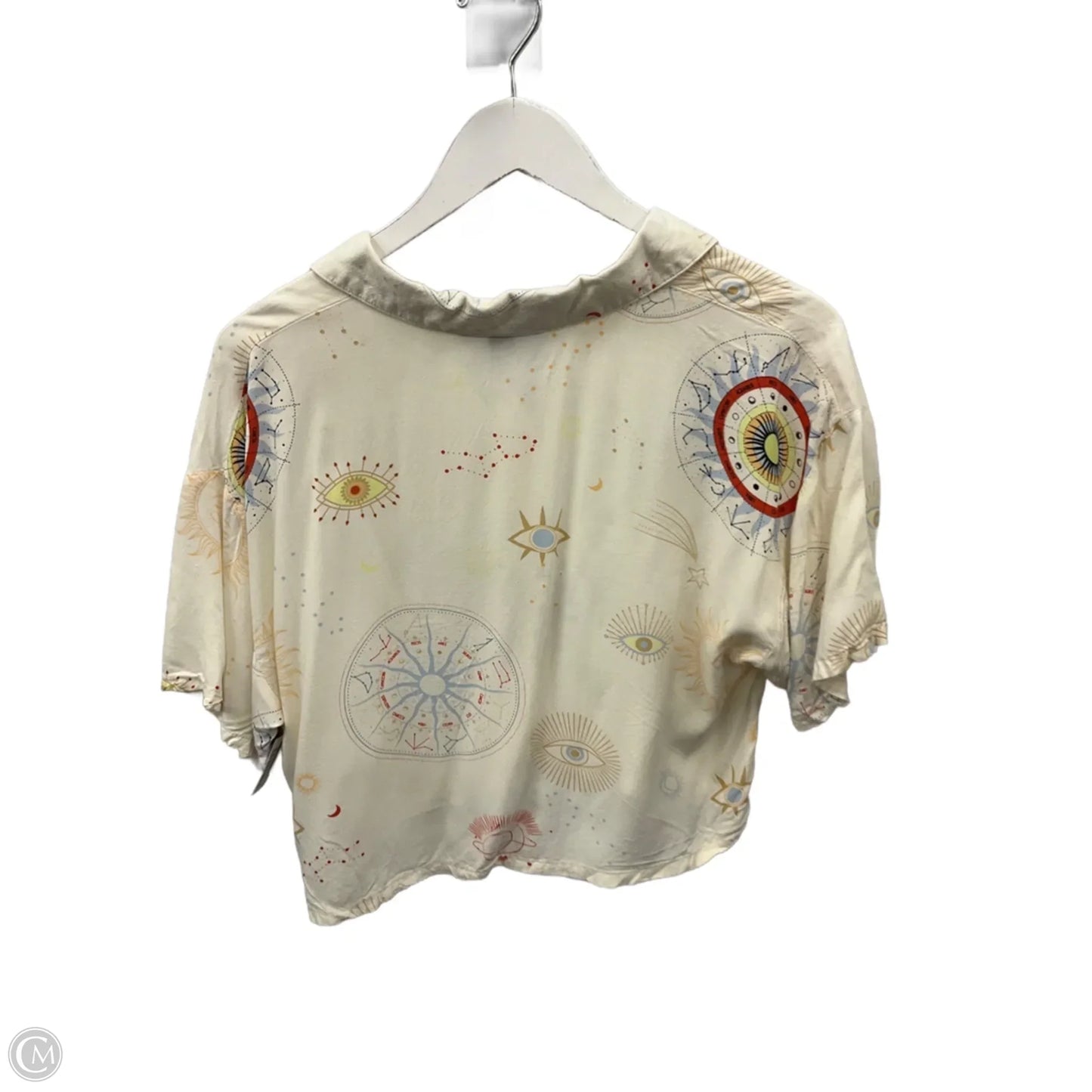 Top Short Sleeve By Forever 21 In Cream, Size: M