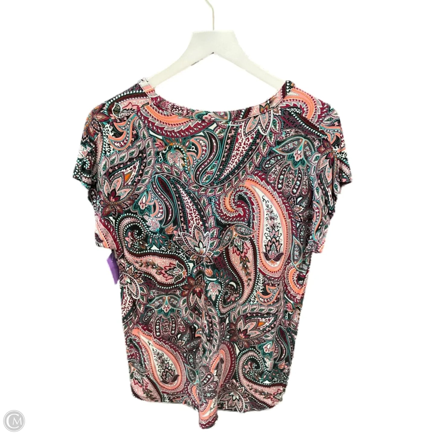 Top Short Sleeve By Dana Buchman In Multi-colored, Size: L