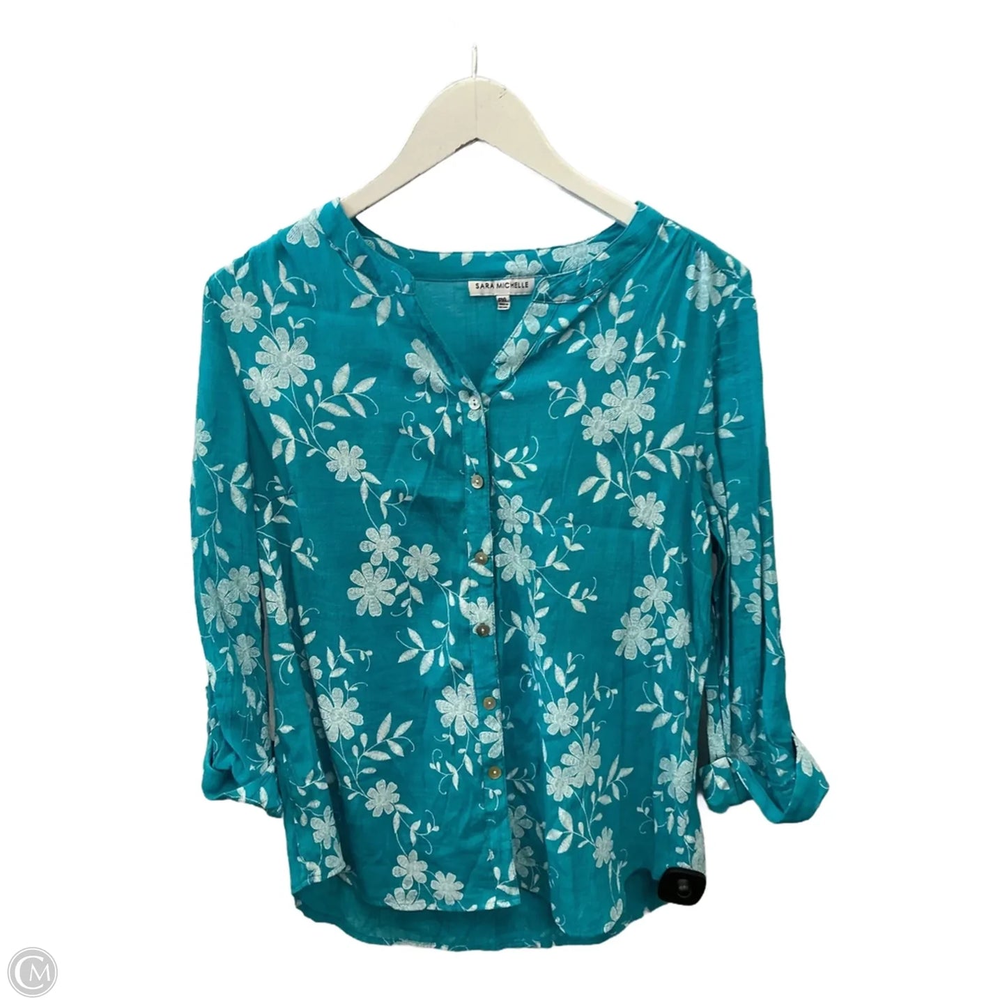 Top 3/4 Sleeve By Clothes Mentor In Teal, Size: Xlp