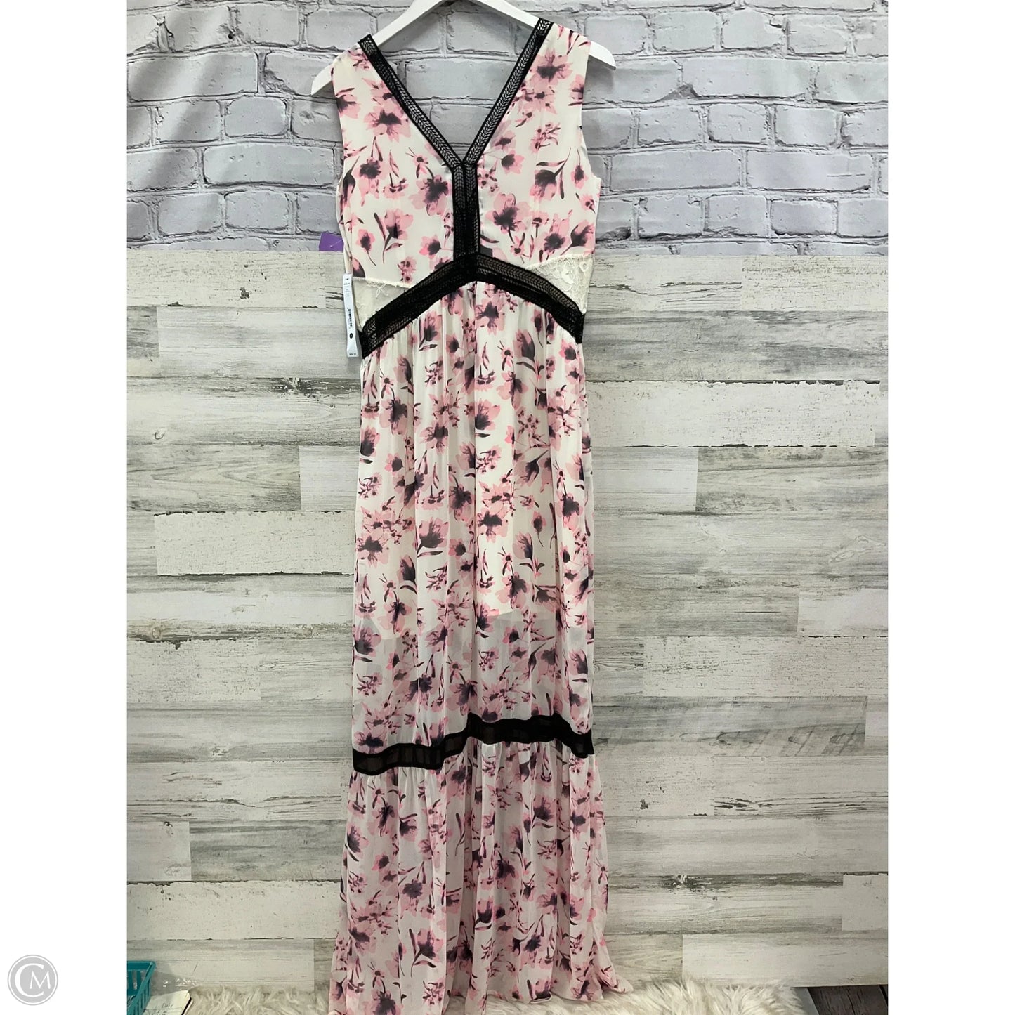 Dress Casual Maxi By Aqua In Cream & Pink, Size: M