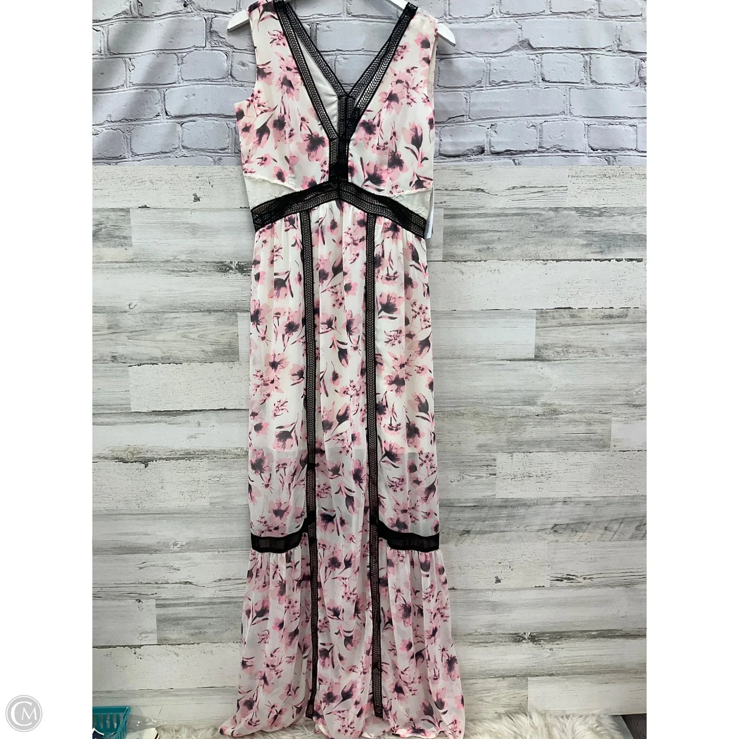 Dress Casual Maxi By Aqua In Cream & Pink, Size: M