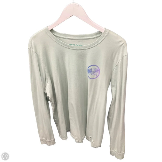 Top Long Sleeve By Life Is Good In Green, Size: 3x