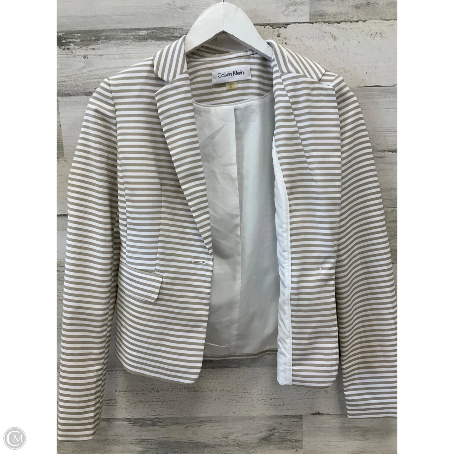 Blazer By Calvin Klein In Striped Pattern, Size: Xs