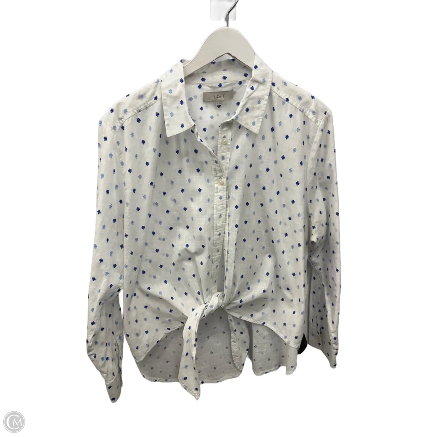 Top Long Sleeve By Loft In White, Size: Xl