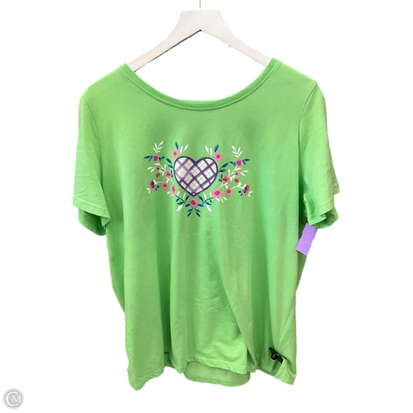 Top Short Sleeve By Woman Within In Green, Size: 1x