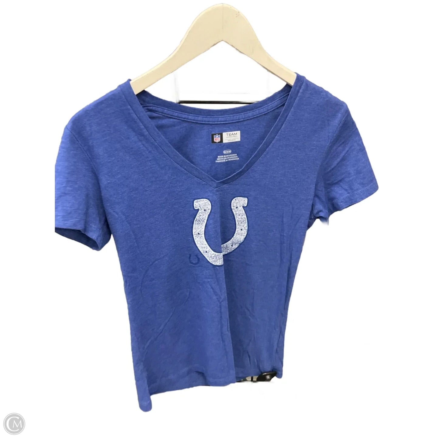 Athletic Top Short Sleeve By Nfl In Blue, Size: M