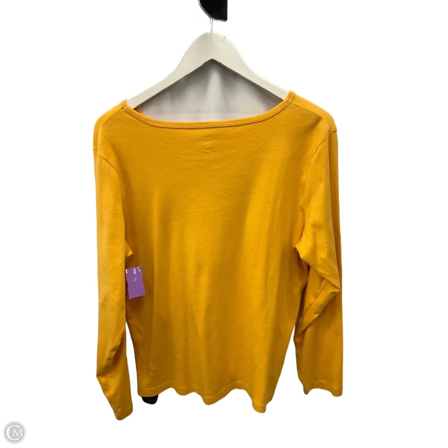 Top Long Sleeve By St Johns Bay In Yellow, Size: Xxl