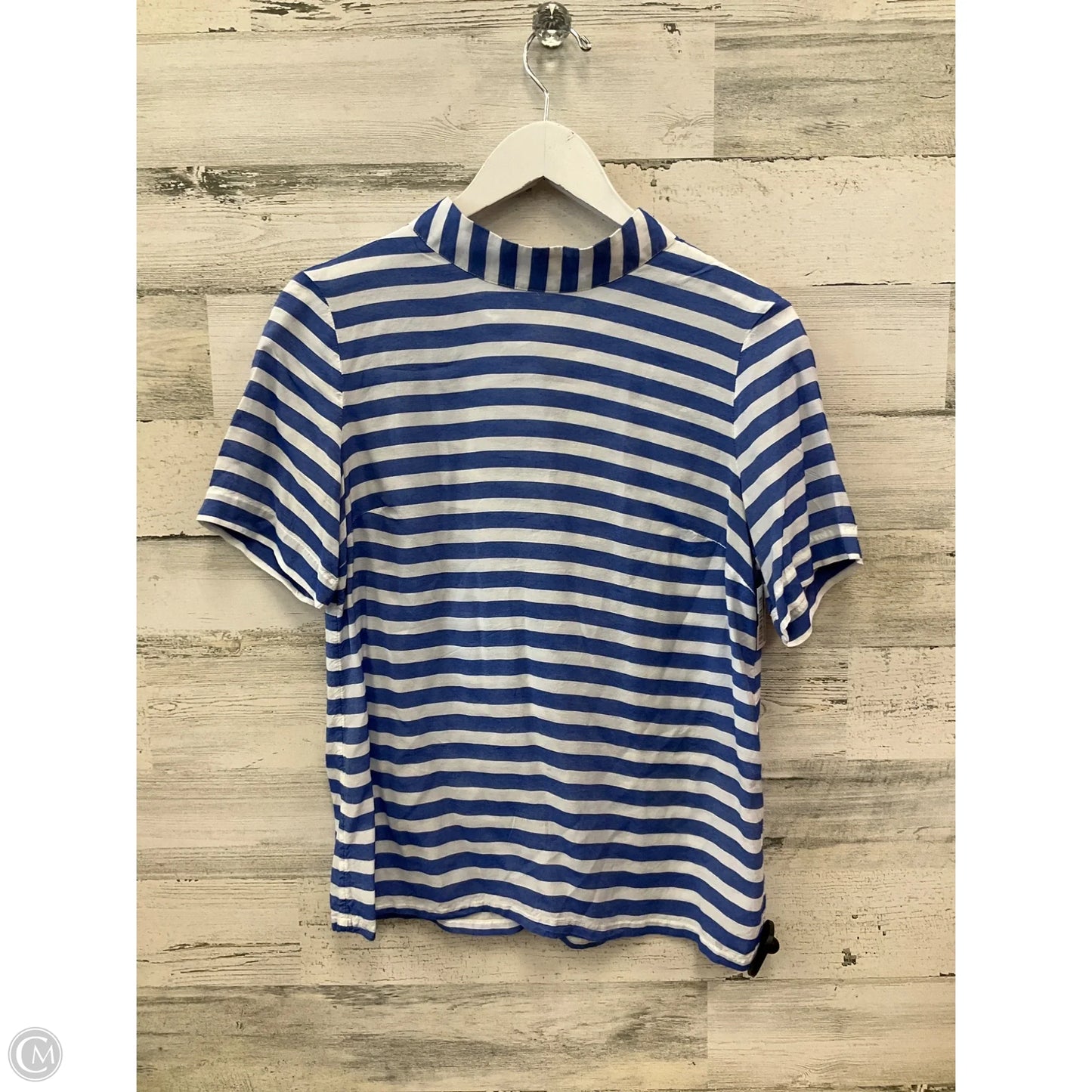 Top Short Sleeve By Banana Republic In Striped Pattern, Size: Xs