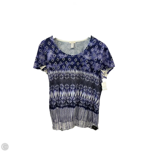 Top Short Sleeve By Chicos In Purple, Size: L