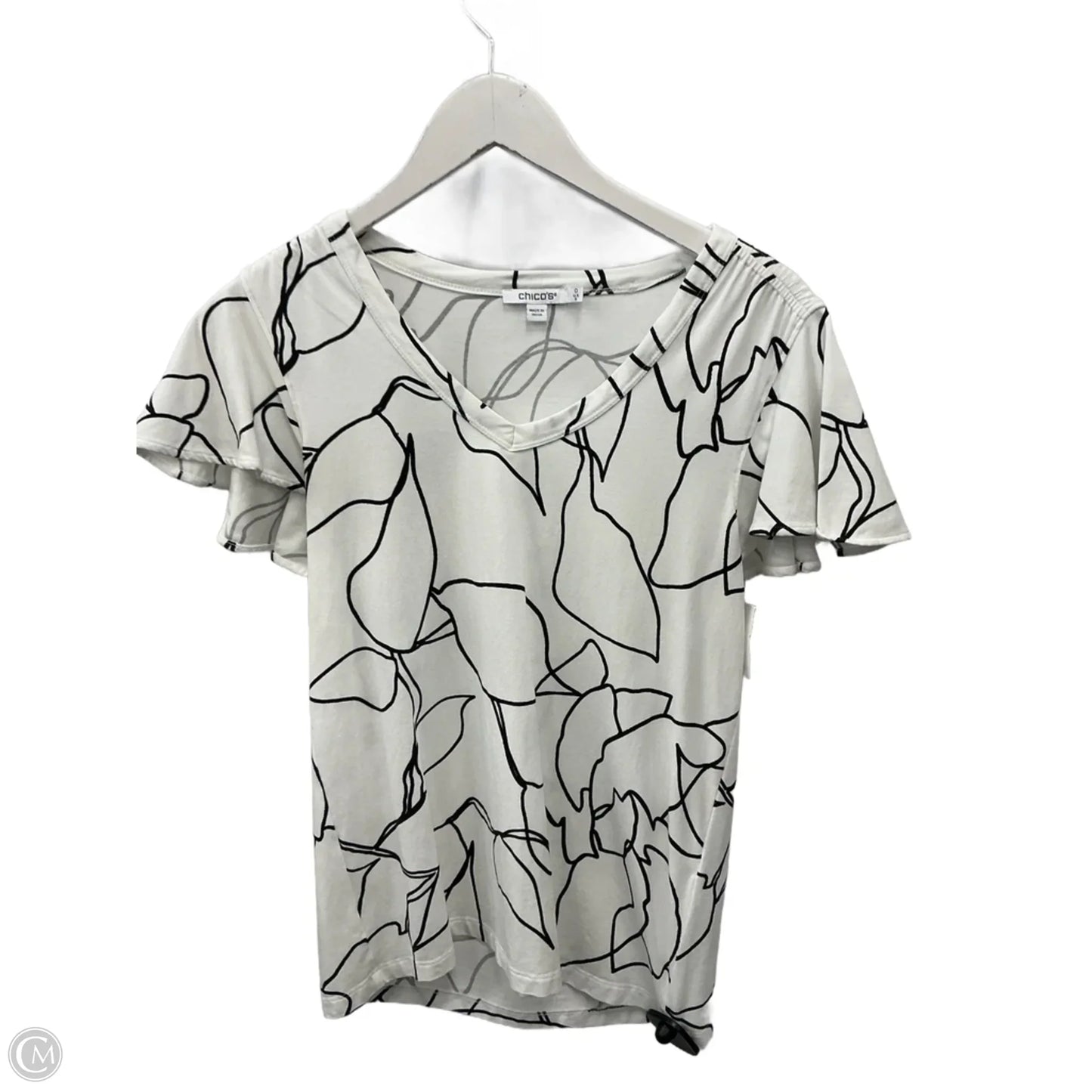 Top Short Sleeve By Chicos In White, Size: S