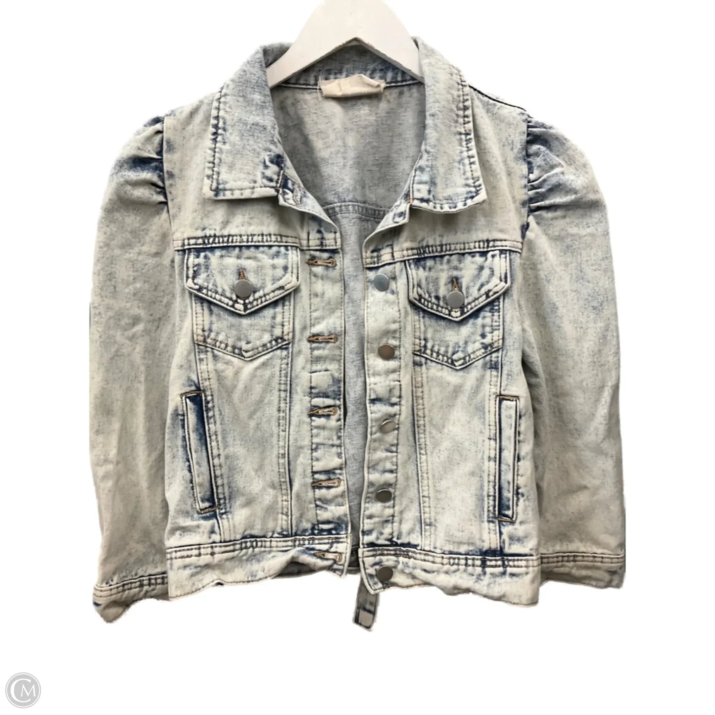 Jacket Denim By Savanna Jane In Blue & White, Size: S