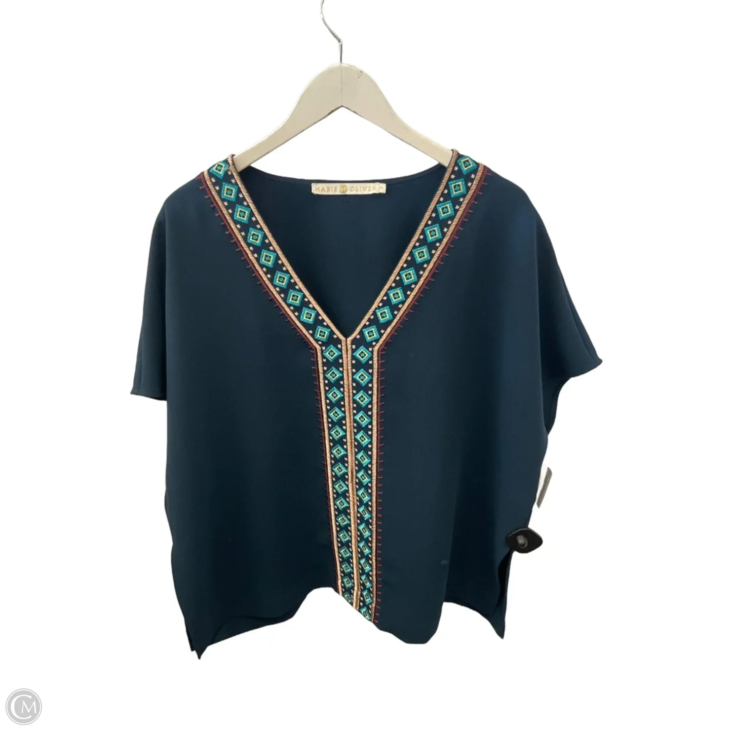Top Short Sleeve By Clothes Mentor In Navy, Size: M