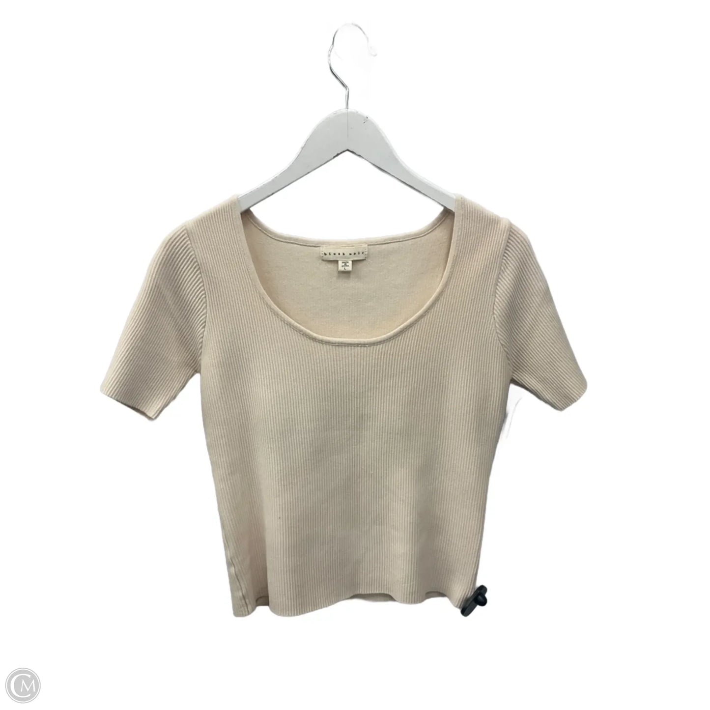 Top Short Sleeve By Clothes Mentor In Cream, Size: L