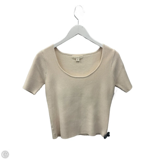 Top Short Sleeve By Clothes Mentor In Cream, Size: L