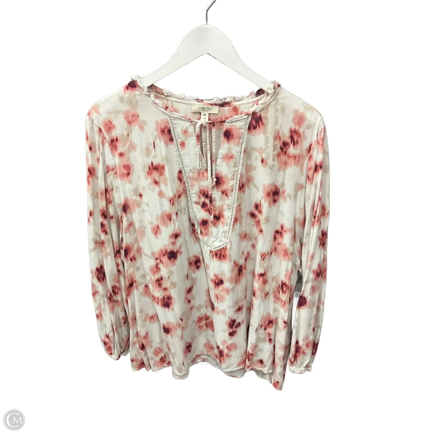 Top 3/4 Sleeve By Clothes Mentor In White, Size: 3x