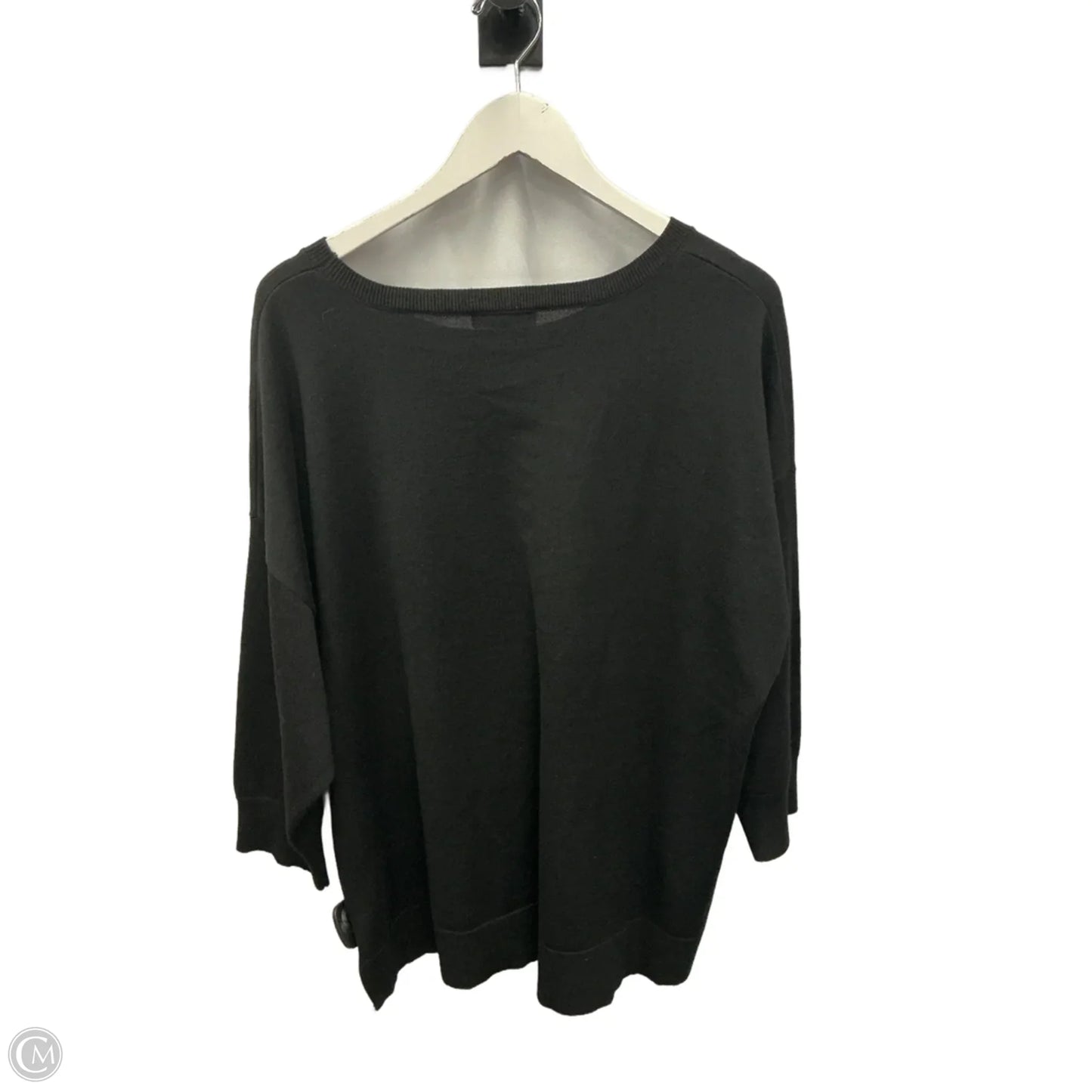 Sweater Short Sleeve By Cable And Gauge In Black, Size: 2x
