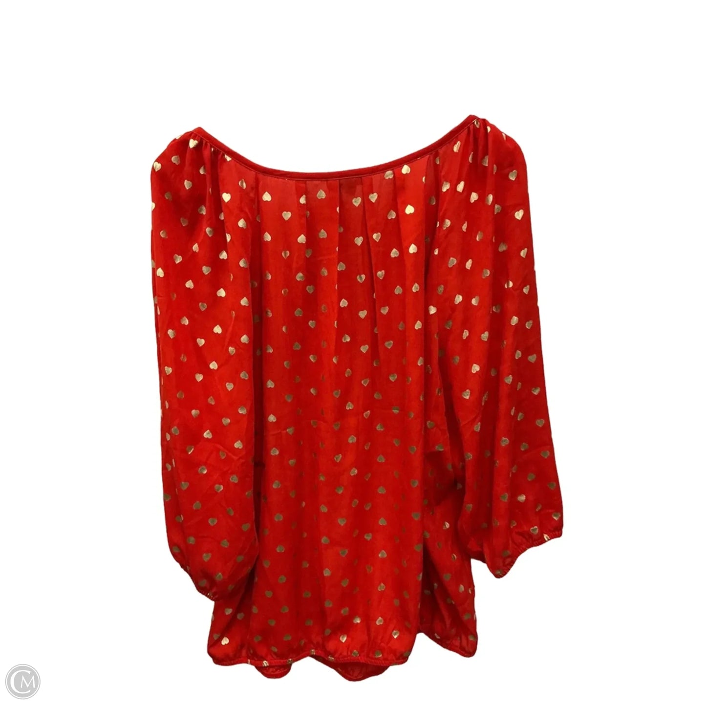 Top 3/4 Sleeve By Roz And Ali In Red, Size: 3x