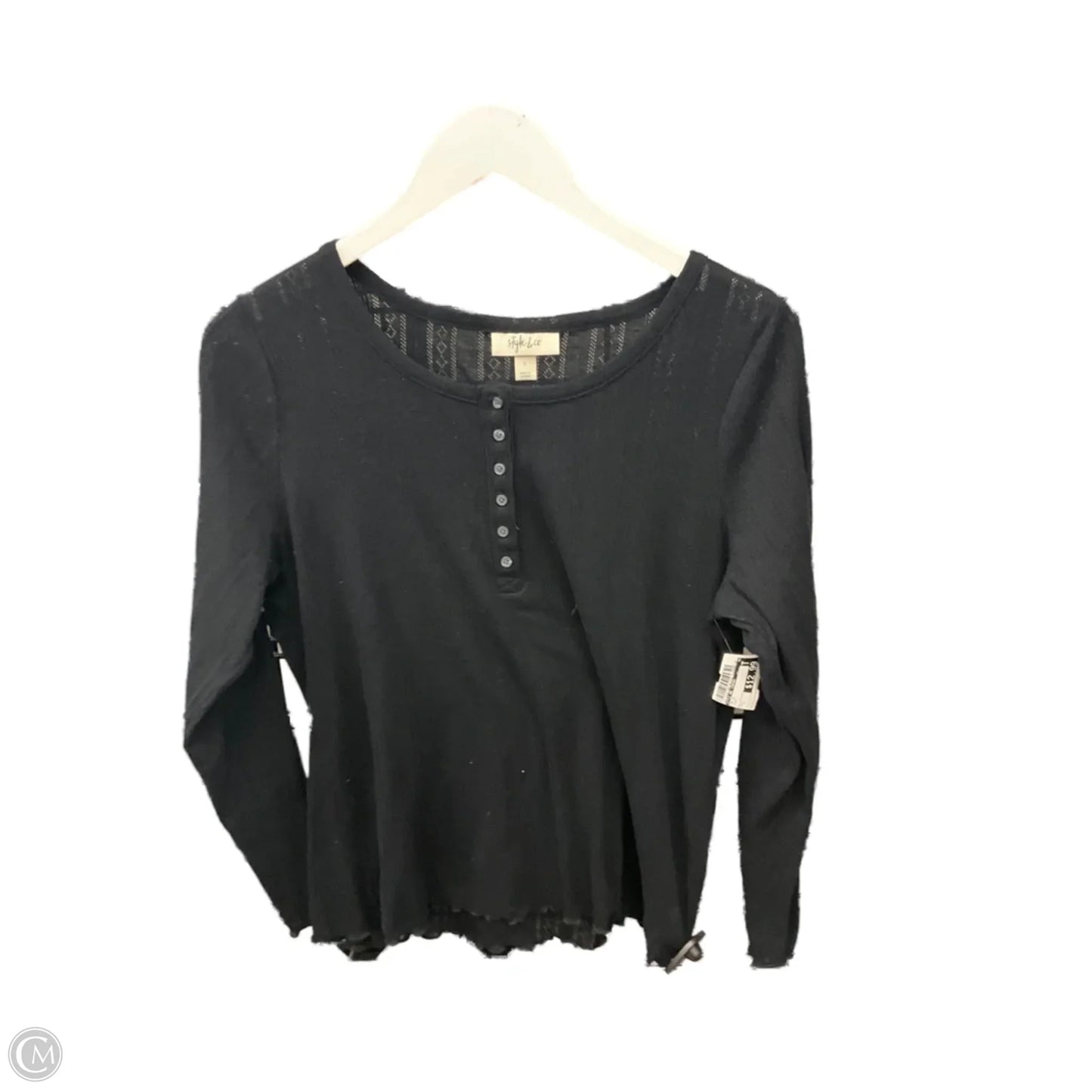 Top Long Sleeve By Style And Company In Black, Size: L