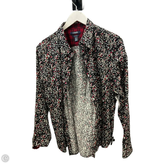 Top Long Sleeve By Chaps In Black & Red, Size: Xxl