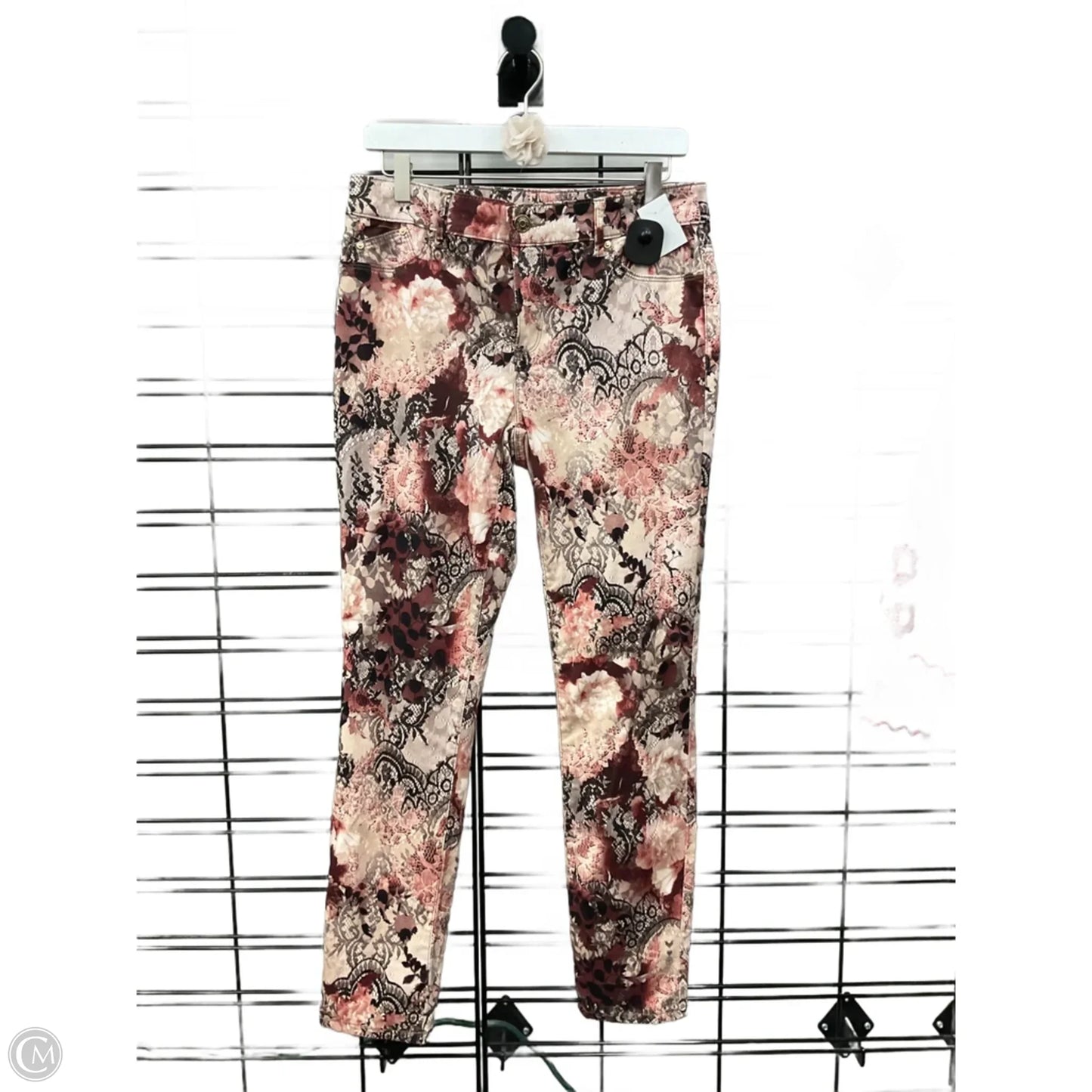 Jeans Jeggings By Chicos In Cream & Red, Size: 4