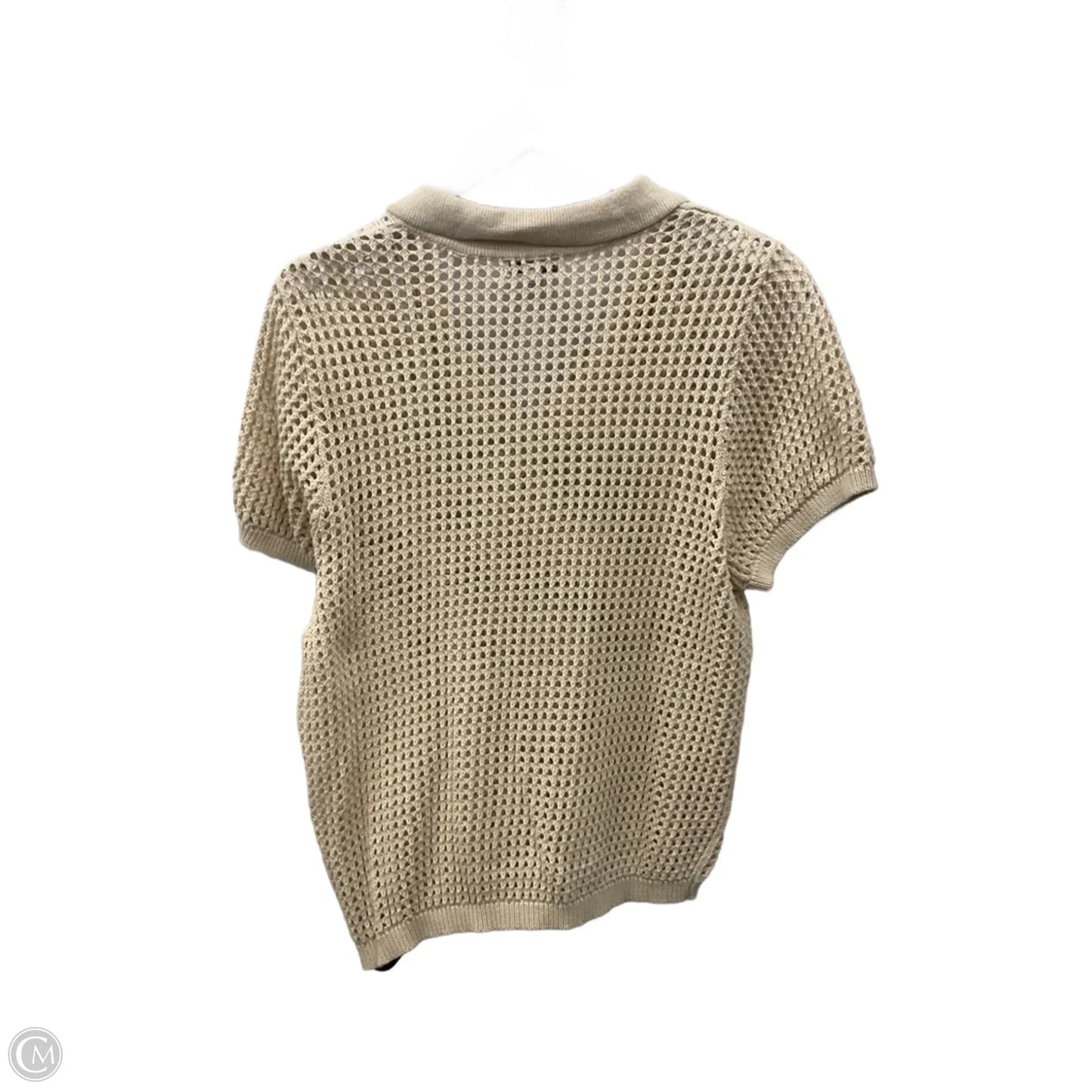 Top Short Sleeve By Calvin Klein In Beige, Size: Xl